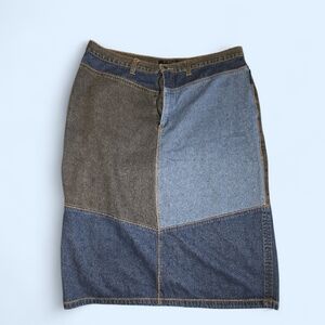Patchwork "Denim Style" 100% Cotton Skirt